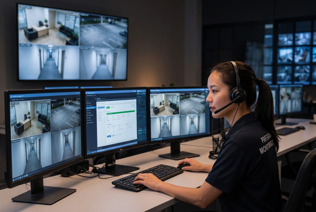 Illustrative monitoring operator coordinating an appropriate response